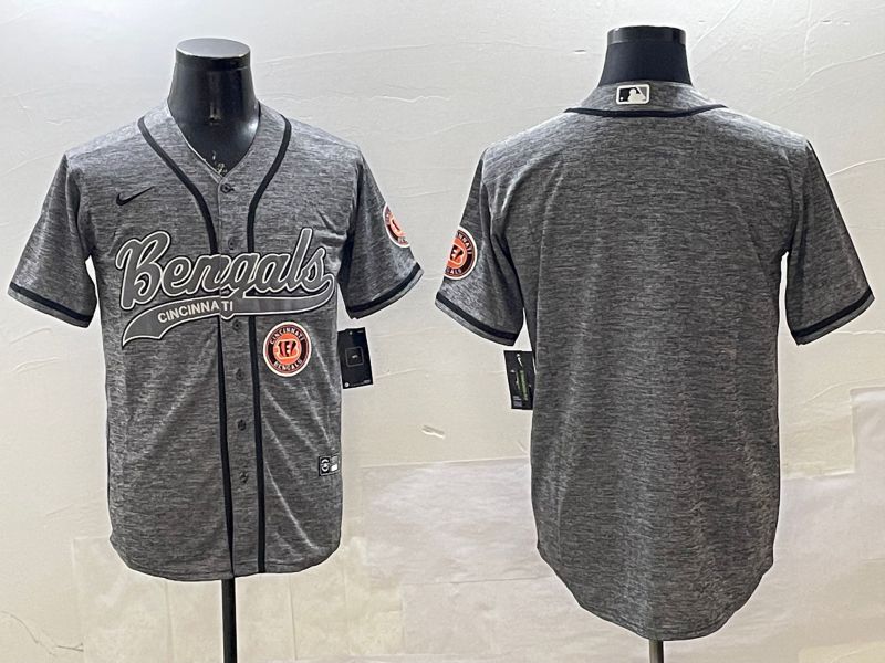 Men Cincinnati Bengals Blank Grey Joint Name 2025 Nike Limited NFL Jersey style 3->cincinnati bengals->NFL Jersey